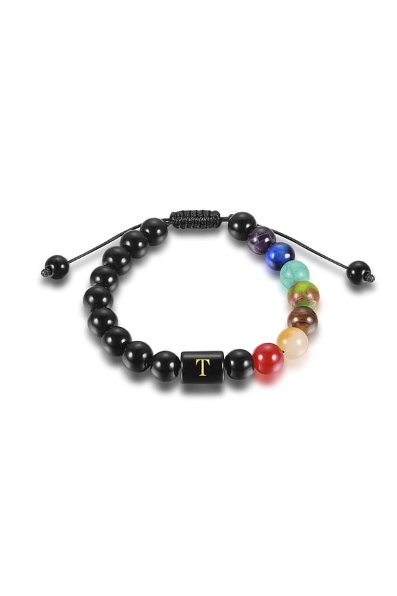 Fashion Creative Seven-color Rainbow Seven Chakra Bracelet Adjustable Bracelet Yoga Bracelet