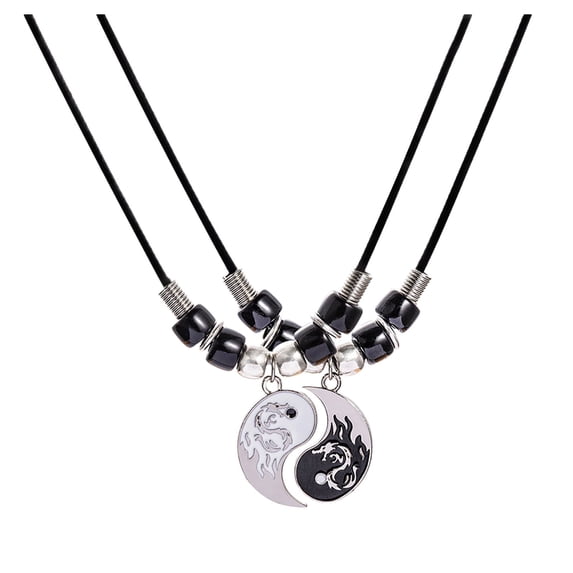 YYKihy Fashion Yinyang Dragon Pattern Couples Pendant Necklace Chain Personalized Necklaces Pendant For Girlfriend