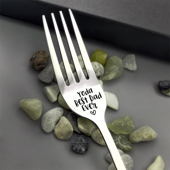 YYKihy Father's Mother's Day Christmas Fork Cutlery Engraved Fork For Dad Mom's Best Gift Cutlery Engraved Stainless Steel Fork
