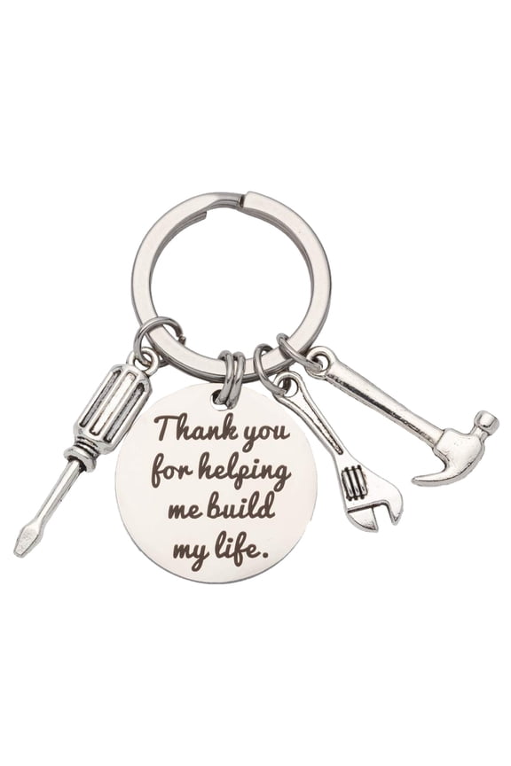 Fathers Day Gifts Keychain For Dad Gift - Thank You For Helping Me Build My Life