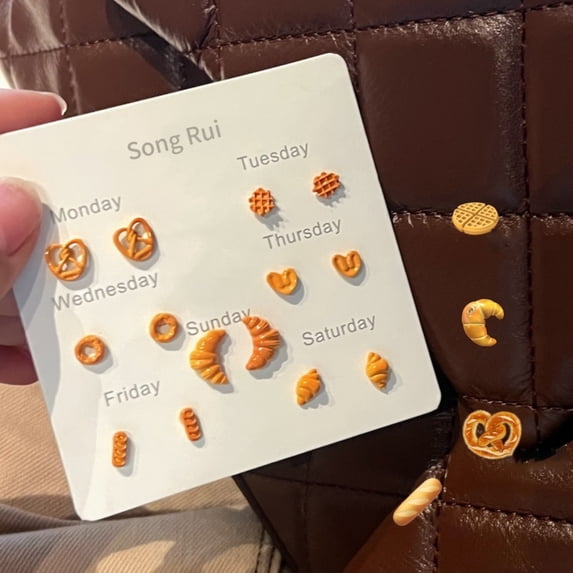 YYKihy Food Earrings For Women Baking Earrings Cute Earrings For Women Bread Earrings Funny Stud Earrings Cute Small Earrings For Women