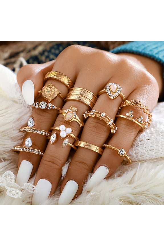For Women Ring Midi Boho Jewelry Set Opal Finger Vintage Rings Rings