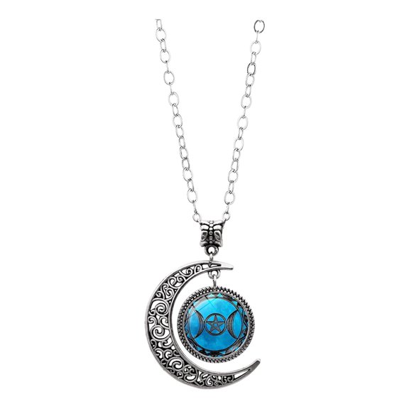 YYKihy Full Moon Necklace Triple Pendant Jewelry Moon Jewelry Necklace Charm Gift