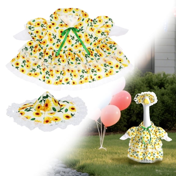 YYKihy Funny Porch Clothes for 23 Inch Statue, Yellow, with Hat Garden Outfit Decor