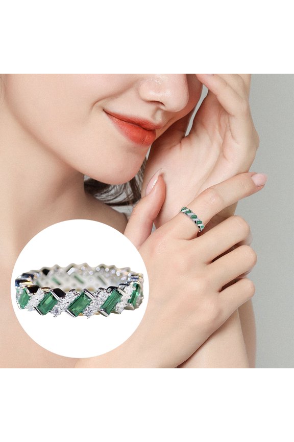 Geometric Zircon Ring And Simple Design Shining Jewelry That Highlights Modern Style And Charm Perfect For Mothers And Friends