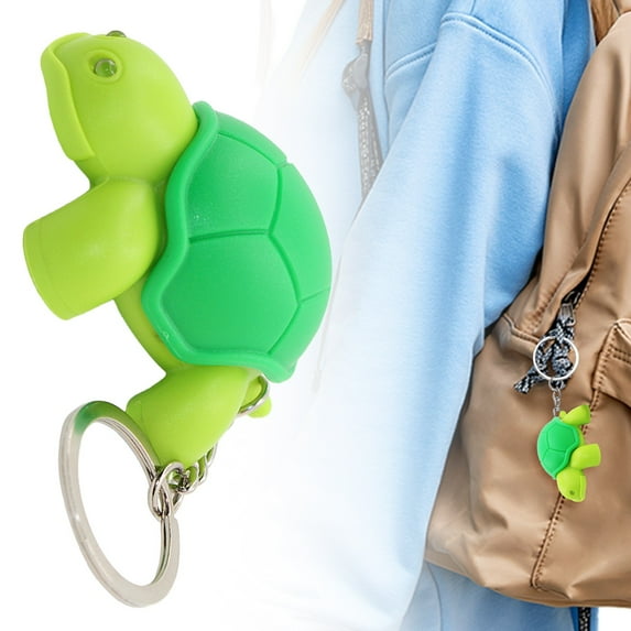 YYKihy Glowing LED Light Up & Sound Turtle Keychain – Cute Illuminated Keyring Bag Charm Night Light With Flashing & Chirping Sound