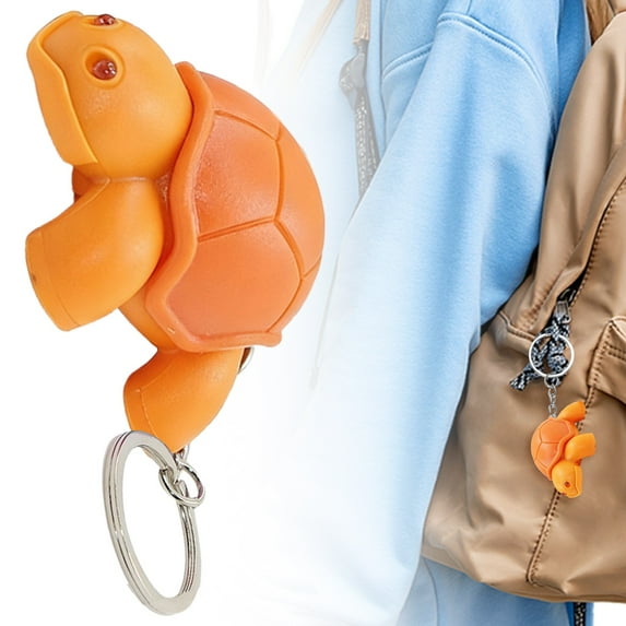 YYKihy Glowing LED Light Up & Sound Turtle Keychain – Cute Illuminated Keyring Bag Charm Night Light With Flashing & Chirping Sound
