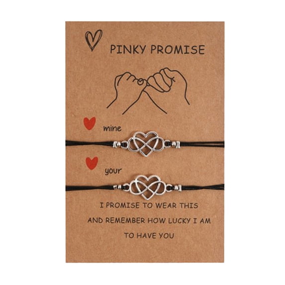 YYKihy Gold Bracelets For Women Couples Bracelets Friendship Bracelets Paper Card Nylon Rope Adjustable Gift 2 Pieces
