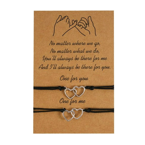 YYKihy Gold Bracelets For Women Couples Bracelets Friendship Bracelets Paper Card Nylon Rope Adjustable Gift 2 Pieces