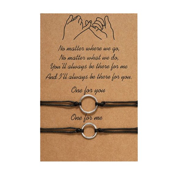 YYKihy Gold Bracelets For Women Couples Bracelets Friendship Bracelets Paper Card Nylon Rope Adjustable Gift 2 Pieces