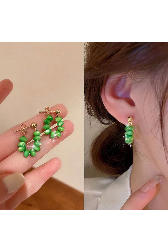 Green Opal Earrings Design Sense High End Small Fragrance Earrings Female 2022 Earrings