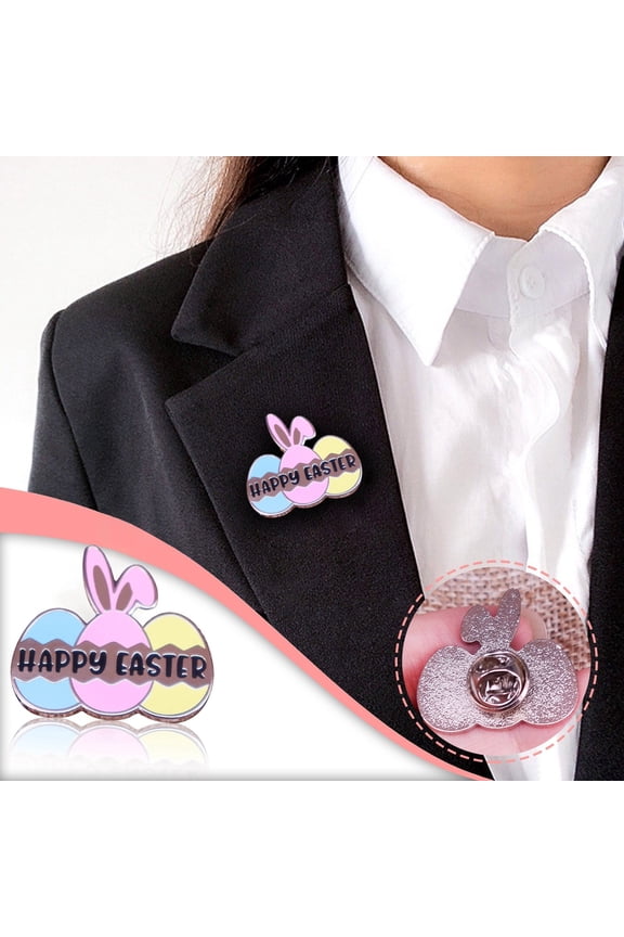 Happy Easter Enamel Pin Easter Egg Bunny Badge Cute Decor Holiday Jewelry Men Women Brooch Jewelry 1pc