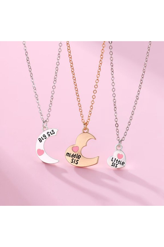 Heart Shaped Necklace 3 Piece Set Stylish Jewelry Set With Earrings And Bracelet For Women