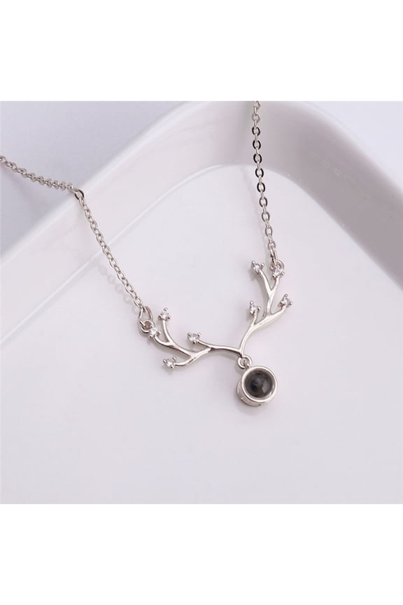 I Love You in 1 Different Languages Elk Necklace Fashion Pendant