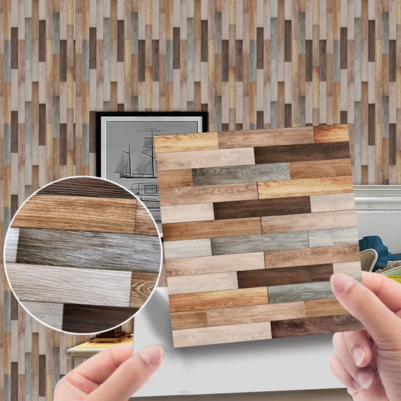 YYKihy Imitation Wood Grain Tile Stickers Retro Brick Pattern Floor Stickers Home Decoration -Adhesive DIY Wall Stickers