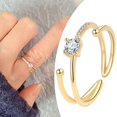 thumbnail image 1 of YYKihy Japan And South Version Of The Fashion Design Star Track Zirconia Ring Female Flash Diamond Intertwined Openings Ladies Ring, 1 of 6