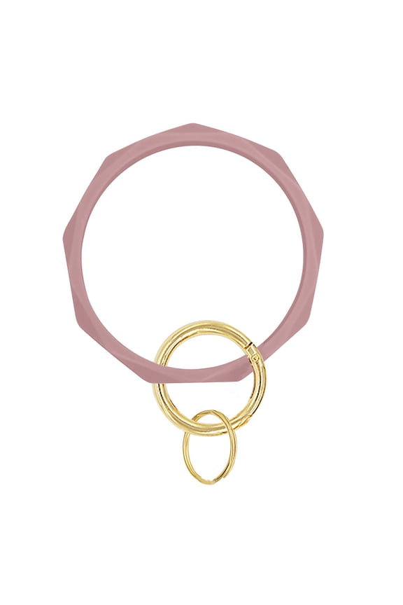 Key Ring Keychain Bracelet Bangle Flexible Silicone Round Wristbands Key Chain For Women