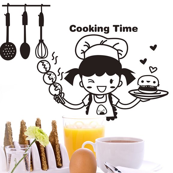 YYKihy Kitchen Light Sticker Cute Cook Vinyl Wall Decal Home Decor