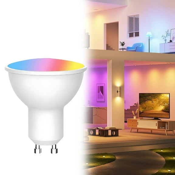 YYKihy Light Bulb GU10 LED RGBWW 500LM High Brightness Dimming And Discolouring LED Light Bulb WLAN And Bluetooth Smart Light Bulb Full Function Music Synchronization.