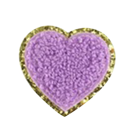 YYKihy Love Embroidered Patch Gold Glitter Edge Mix Color Hearts Badge Decorate Repair Patch For Hats Jackets Shirts Vests Shoes Jeans