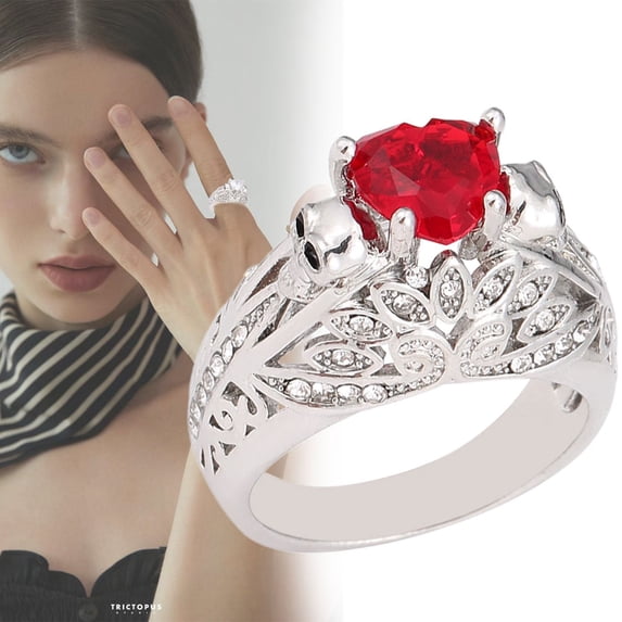 YYKihy Love Imitation Crystal Personalized Fashionable Retro Diamond Ring
