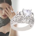 thumbnail image 1 of YYKihy Love Imitation Crystal Personalized Fashionable Retro Diamond Ring, 1 of 4