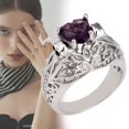 thumbnail image 1 of YYKihy Love Imitation Crystal Personalized Fashionable Retro Diamond Ring, 1 of 4