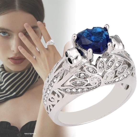 YYKihy Love Imitation Crystal Personalized Fashionable Retro Diamond Ring