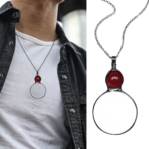 YYKihy Magnifying Glass Necklace Magnifying Glass Pendant Necklace Retro Reading Magnifying Glass Magnifying Glass Suitable For Books Newspapers Reading Crafts Needlework