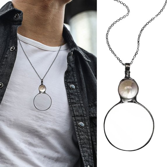 YYKihy Magnifying Glass Necklace Magnifying Glass Pendant Necklace Retro Reading Magnifying Glass Magnifying Glass Suitable For Books Newspapers Reading Crafts Needlework