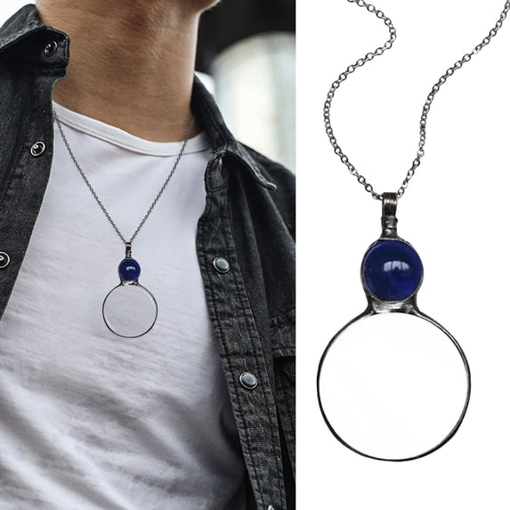 YYKihy Magnifying Glass Necklace Magnifying Glass Pendant Necklace Retro Reading Magnifying Glass Magnifying Glass Suitable For Books Newspapers Reading Crafts Needlework