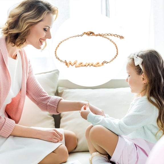 YYKihy Mama Stainless Steel Alphabet Bracelet Mother's Day Series Women's Accessories