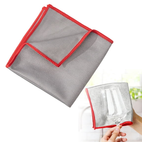 YYKihy Microfiber Glass Cleaning Cloth Streak Free Lint Free for Windows Mirrors Stainless Steel 12x12 Inch Red