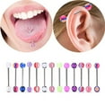 thumbnail image 1 of YYKihy Multi Color Tongue Rings For Women Plastic Surgical Tongue Ring Nipple Rings Jewelry Tongue Nipple Piercing Barbells Body Piercing Jewelry 30PCS, 1 of 9