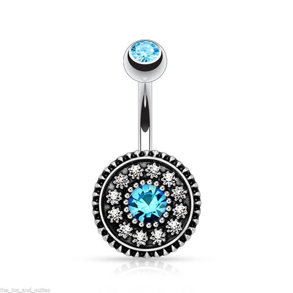 YYKihy Navel Bar Piercing Women Flower Button Ring Belly Body Navel