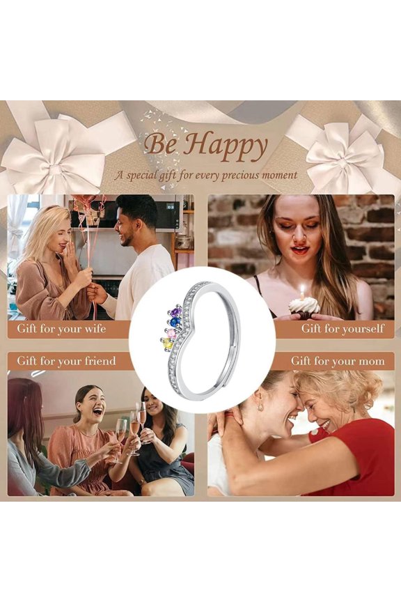 New Geometric Ring For Women's Fashion And Personality Set Rainbow Crown Layered Open Ring