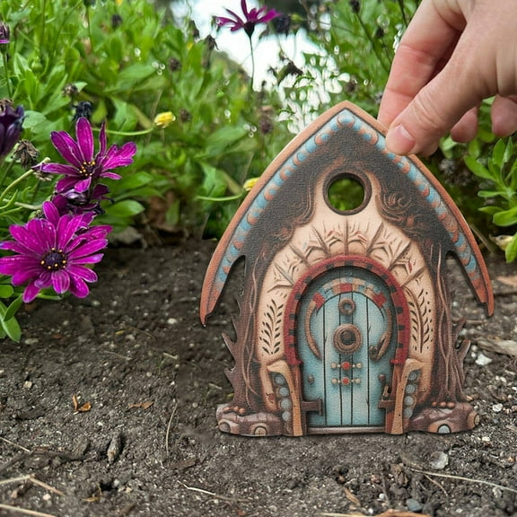 YYKihy New Patio Fairy Door Garden Wooden Decoration Outdoor Decoration Wooden Crafts Small Door