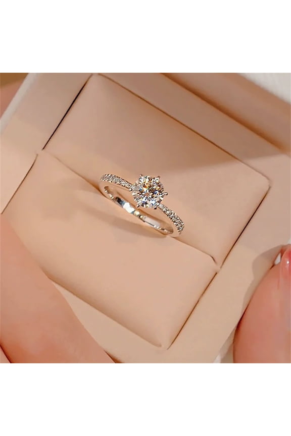 One Moissanite Ring Six Engagement Proposal Simulation Ring Opening Adjustable