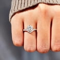 thumbnail image 1 of YYKihy Opening Rings Shiny Silver V Shaped Tiny Cubic Zircon Princess Crown Wedding Rings For Women, 1 of 8