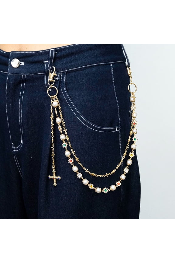 Pants Chain Keychain Funny Bag Charms Wallet Purse Charms Fashion Layered Pants Pocket Chain