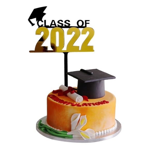 YYKihy Personalized Cake Topper Custom Congrats Graduation Hat Student Class Of 2022 Double Sided Glitter Card Baby