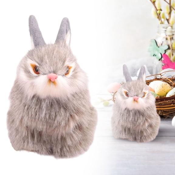 YYKihy Realistic Cute Plush ,Lifelike Animal Easter Bunny Simulation Toy Model Miniatures Decorations