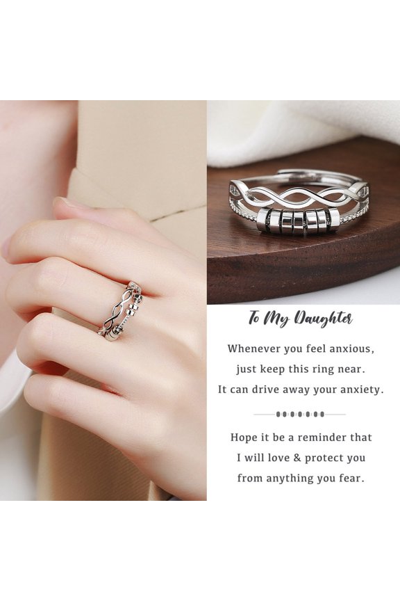 Reative Fashion Clever Circle Rotating Ring Fashion Multilayer Compressive Anxiety Ring Opening Ring For Men Women