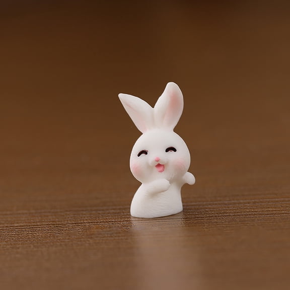 YYKihy Resin Cute Rabbit Miniature Figurine Micro Decorations Fairy Gardens DIY Ornaments Decorations Decoration Bunnies Cake Topper