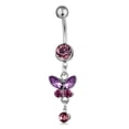 thumbnail image 1 of YYKihy Sexy Butterfly Bow Belly Navel Ring Pearl Body Piercing For Women Girls Jewelry Blue, 1 of 9
