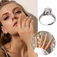 thumbnail image 1 of YYKihy Silver Six Clawing Rhinestone Rings Women Fashion Full Diamond Zircon Ring Ladies Jewelry Diamond Rings For Women Size 6 10, 1 of 8