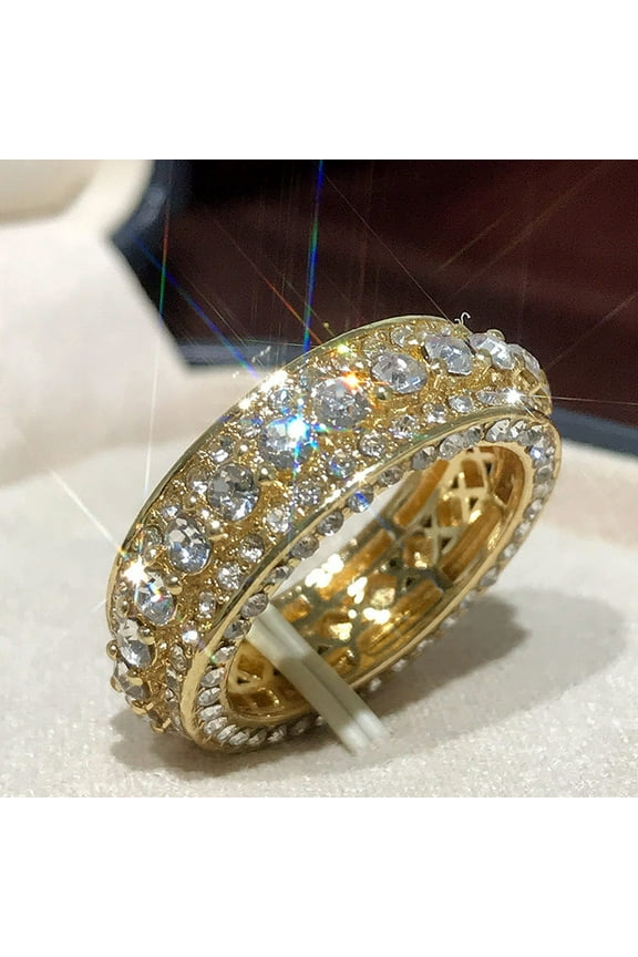 Silver Women Fashion Trend Single Full Diamond Zircon Ring Ladies Jewelry Diamond Rings For Women Size 5 11