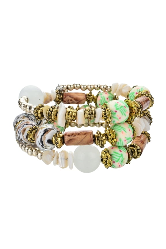 Stackable Bead Bracelets For Women Stretch Multilayered Bracelet Set Multicolor Jewelry