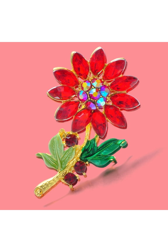 Sunflower Sunflower Rhinestone Flower Plant Brooch Fashion All Match Pin Buckle Female