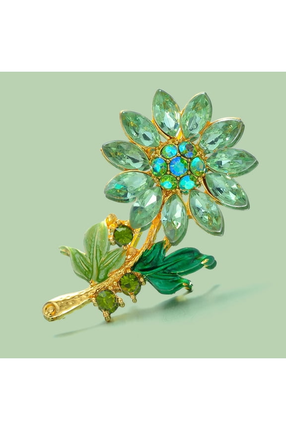 Sunflower Sunflower Rhinestone Flower Plant Brooch Fashion All Match Pin Buckle Female